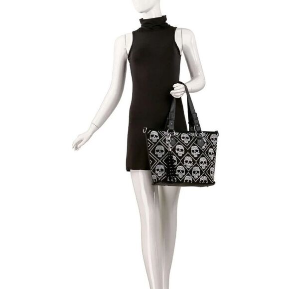 Bling Skull Fringe Tassel Tote - Picture 5 of 6